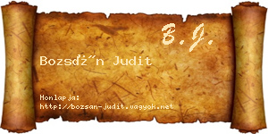 Bozsán Judit névjegykártya
